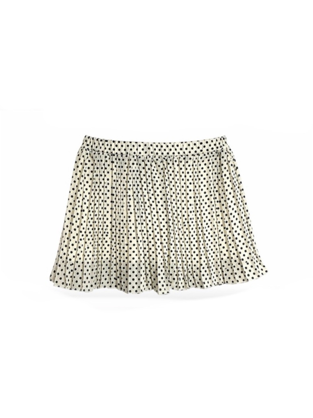Streetwear Society Black Polka Dot Pleated Cream Skater Mini